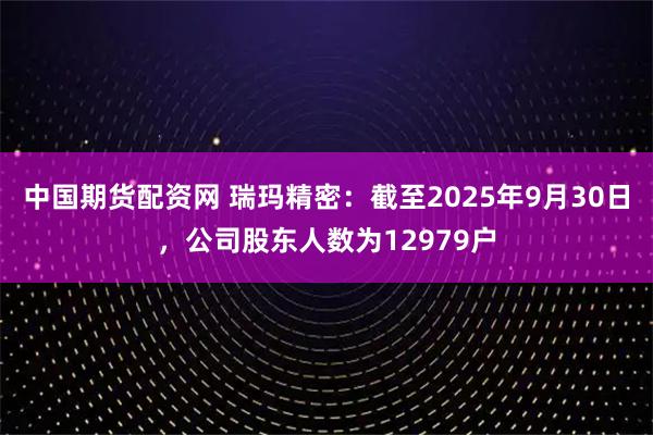 中国期货配资网 瑞玛精密：截至2025年9月30日，公司股东人数为12979户